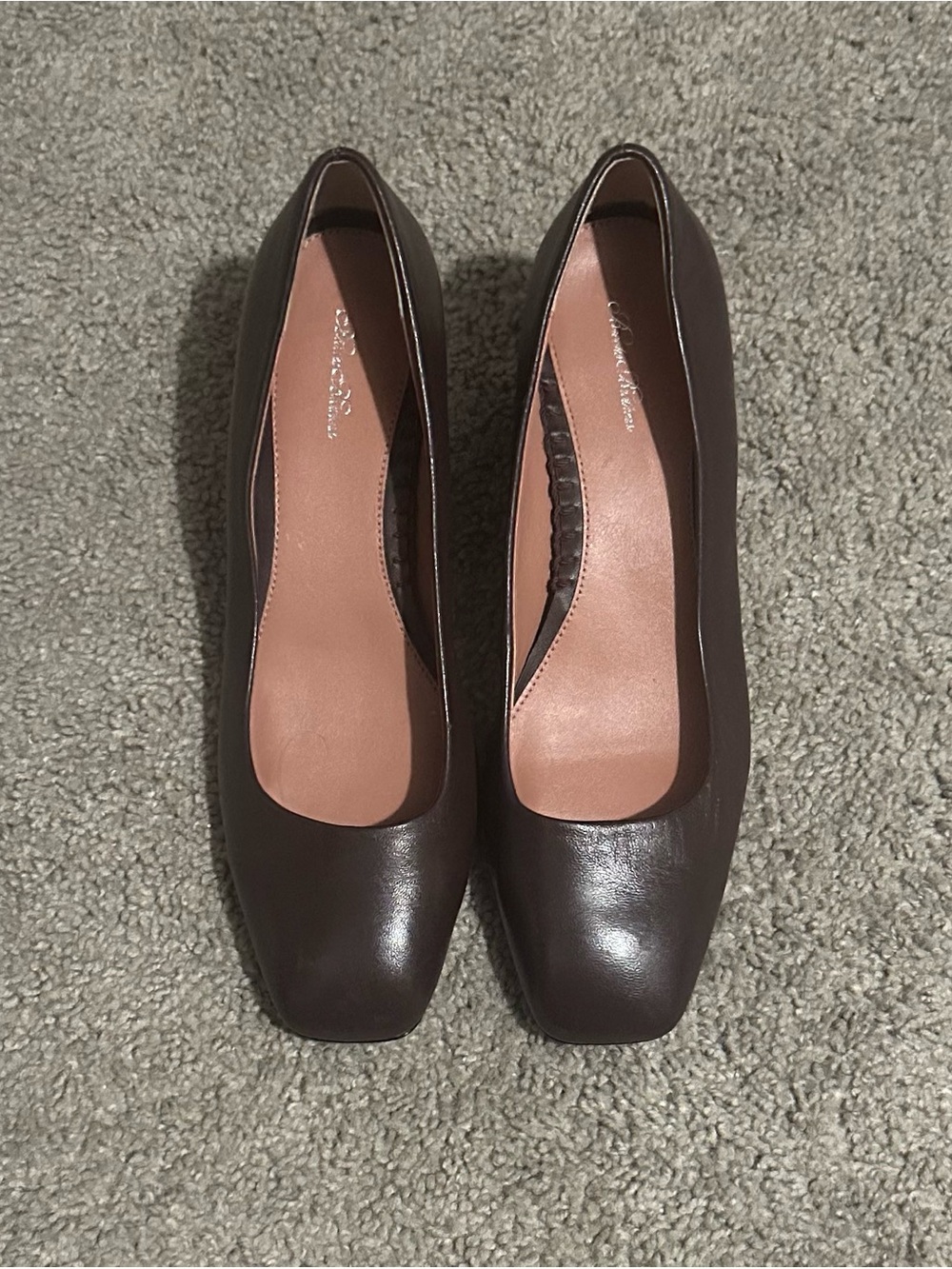 Vintage Brooks Brothers Brown Slip On Round Toe Block Heel Solid Pump Heels Sz 9